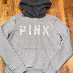 NWOT VS PINK gray hoodie 🖤🤍